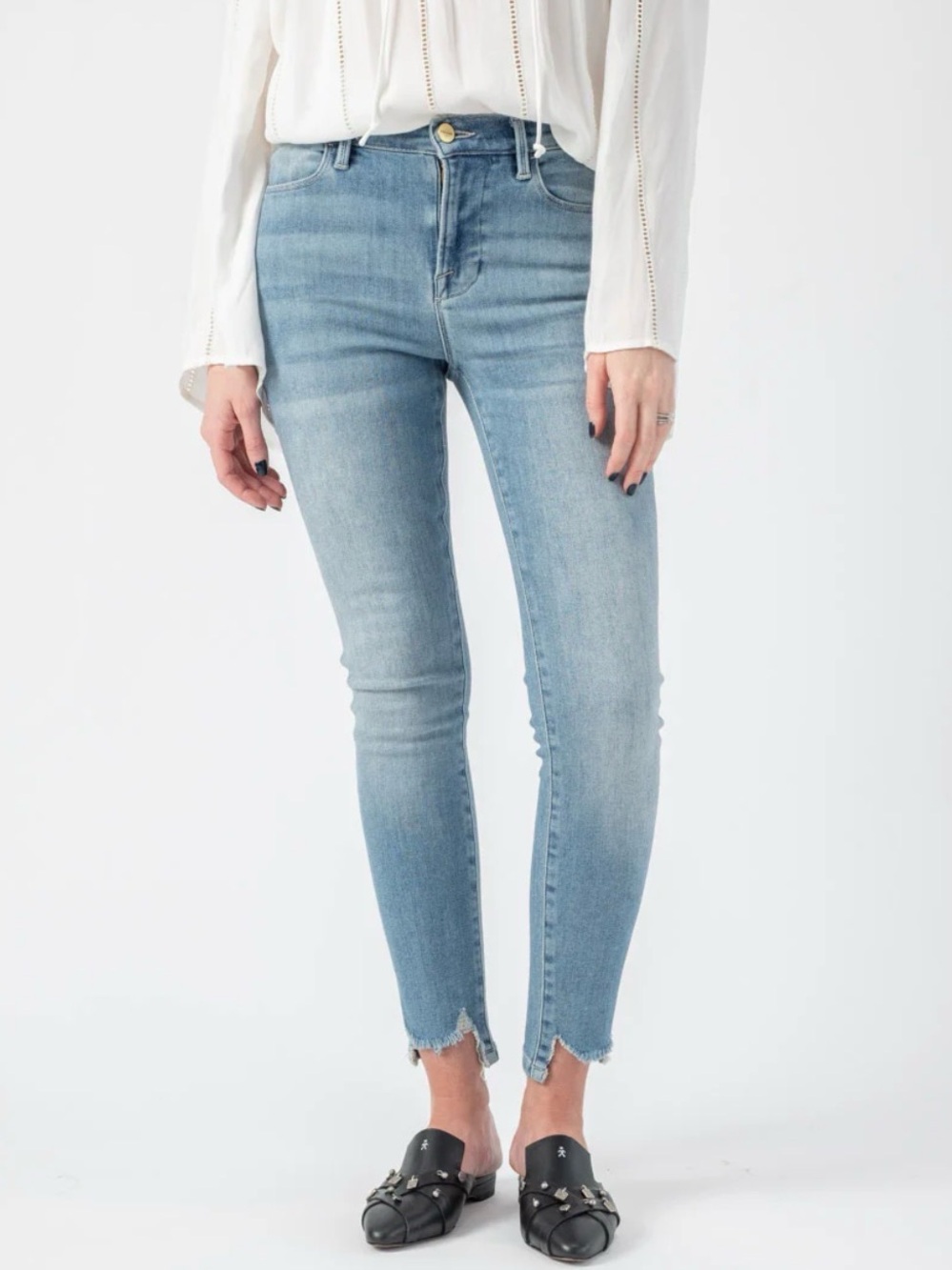 Frame Denim Light Wash High-Rise Skinny Jeans‎ Le High Size 25